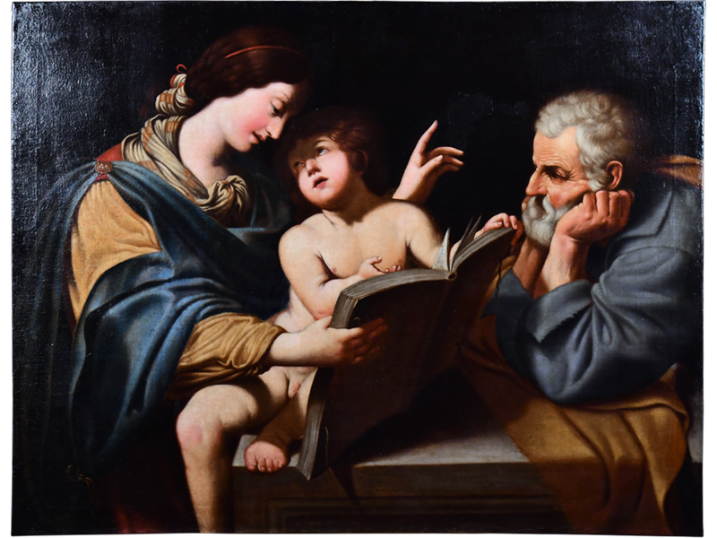 Леонелло Спада (1576–1622). Святое семейство с Мадонной обучает Христа чтению
